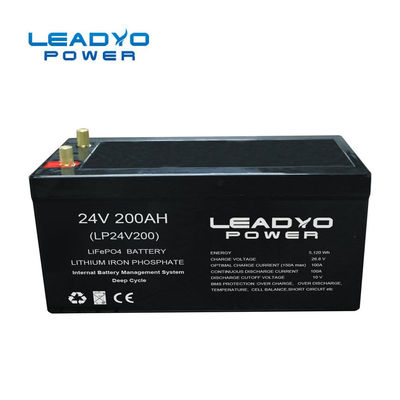 شراء حزمة بطارية Smart LiFePO4 Deep Cycle ، بطارية ليثيوم قابلة لإعادة الشحن 24V 200Ah التصنيع عبر الإنترنت
