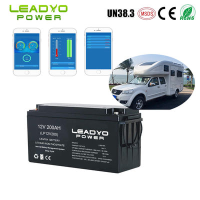 شراء قابلة للشحن IP66 بطارية ليثيوم أيون RV 12V 200Ah LiFePO4 بطاريات دورة عميقة مع تطبيق ذكي التصنيع عبر الإنترنت
