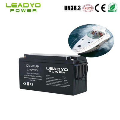 شراء قابلة للشحن IP66 بطارية ليثيوم أيون البحرية 12V 200Ah LiFePO4 بطاريات دورة عميقة مع تطبيق ذكي التصنيع عبر الإنترنت