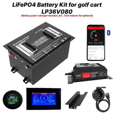 شراء 36V 80Ah 150Amp (36.8V) Bluetooth LiFePO4 بطارية ليتيوم كارت الغولف التصنيع عبر الإنترنت