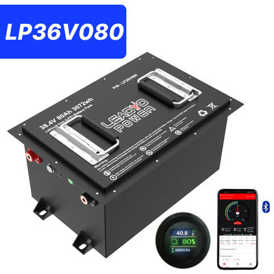 شراء 36V 80Ah 150Amp (36.8V) بلووتوث LiFePO4 بطارية ليتيوم عربة الغولف مع شاشة LCD وبلوتوث التصنيع عبر الإنترنت